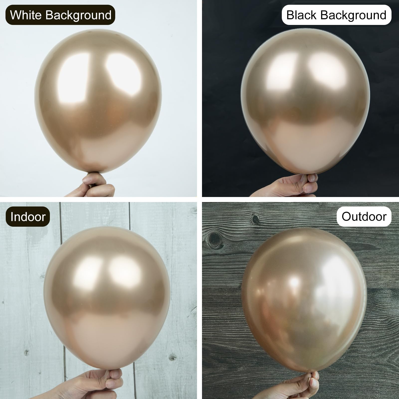 Ouddy Party Chrome Gold Balloon Kit – 129Pcs Balloons & 18 Inch Arch Kit