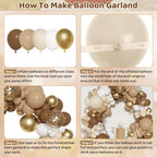 Ouddy Party Brown Balloons Arch Garland Kit — Neutral Boho Decor (18in/12in/10in/5in)
