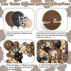 Ouddy Party 170Pcs Western Cowboy Balloon Arch Kit – Cow Print & Confetti Balloons