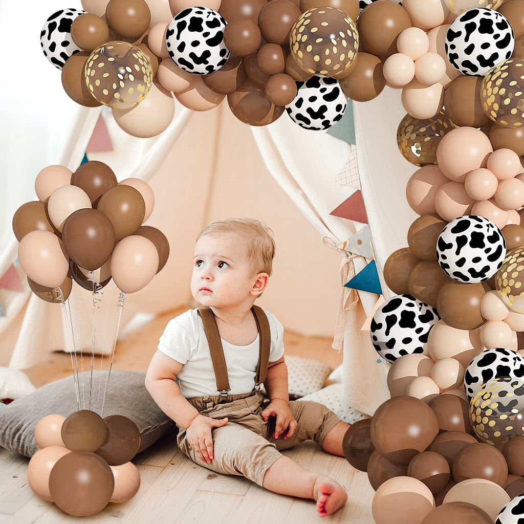 Ouddy Party 170Pcs CowBoy Balloons Garland Arch Kit | Western Cowboy & Cow Print Party Decor