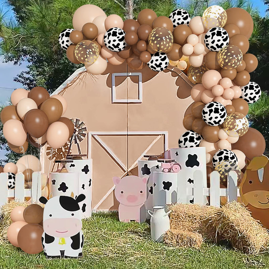 Ouddy Party 170Pcs CowBoy Balloons Garland Arch Kit | Western Cowboy & Cow Print Party Decor