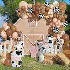 Ouddy Party 170Pcs CowBoy Balloons Garland Arch Kit | Western Cowboy & Cow Print Party Decor