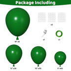 Ouddy Party 129Pcs Dark Green Balloon Arch Kit – Emerald Latex Balloons, Arch Strip & Ribbon