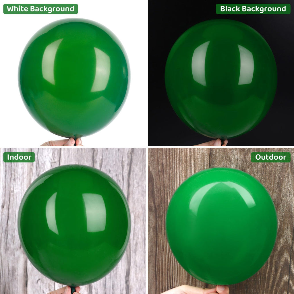 Ouddy Party 129Pcs Dark Green Balloon Arch Kit – Emerald Latex Balloons, Arch Strip & Ribbon