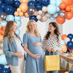 Ouddy Party 170Pcs Balloon Arch Garland Kit – Navy, Light Blue & Orange Confetti Balloons