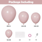 Ouddy Party 129-Pcs Dusty Pink Balloon Arch Kit – Boho Blush Balloons for Weddings & Parties