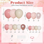 Ouddy Party Dusty Pink Balloon Arch Garland Kit | Boho Latex Balloons for Baby Showers & Parties