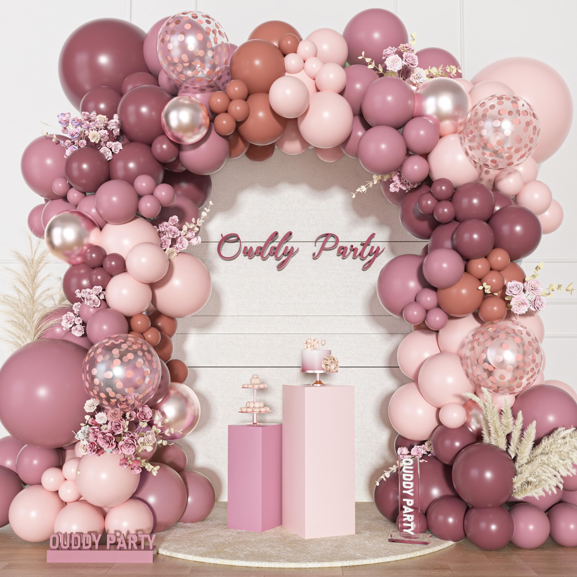 Ouddy Party Dusty Rose Balloons Garland Arch Kit | Boho Wedding & Party Decor