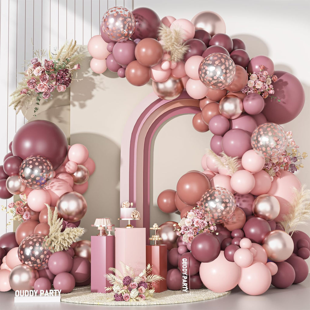Ouddy Party Dusty Rose Balloons Garland Arch Kit | Boho Wedding & Party Decor