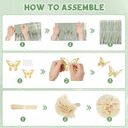 Ouddy Party Sage Green Birthday Decorations – Confetti Balloons, Fringe Curtain & More