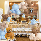 Ouddy Party Brown Coffee Blue Balloon Arch Kit 142Pcs – Boho Nude Balloons for Baby Shower & Gender Reveal