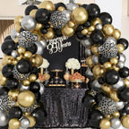 Ouddy Party 129Pcs Black Latex Balloons Arch Kit – 18in/12in/10in/5in for Parties