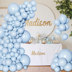 Ouddy Party 129Pcs Light Blue Balloon Arch Kit – 18in/12in/10in/5in Balloons