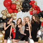 Ouddy Party 149Pcs Red Black Gold Balloon Arch Garland Kit – 18/12/10/5in Latex Balloons