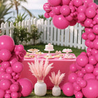 Ouddy Party 129Pcs Hot Pink Balloons & 18in Arch Kit | Magenta Decor