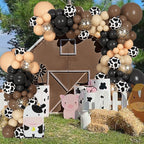 Ouddy Party 170Pcs Western Cowboy Balloon Arch Kit – Cow Print & Confetti Balloons
