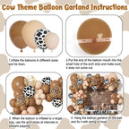 Ouddy Party 170Pcs CowBoy Balloons Garland Arch Kit | Western Cowboy & Cow Print Party Decor