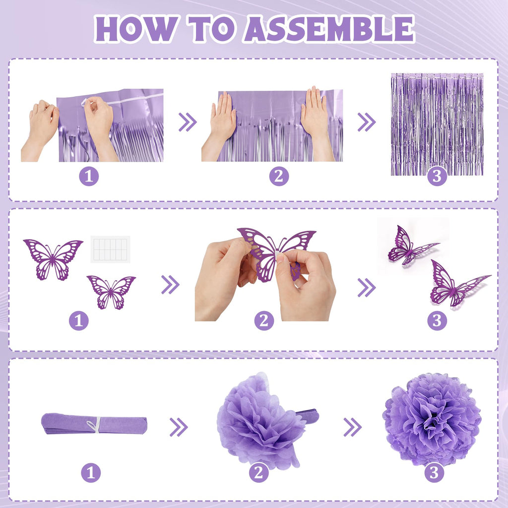 Ouddy Party Purple Birthday Decorations for Women & Girls – Confetti Balloons, Lavender Pink Theme