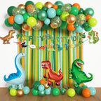Ouddy Party Dinosaur Birthday Decorations Kit — Banner, Arch, Foil Balloons & Crepe Streamers