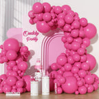 Ouddy Party 129Pcs Hot Pink Balloons & 18in Arch Kit | Magenta Decor