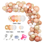 Ouddy Party Blush Balloons Arch Kit — 12in/10in/5in Latex Balloons in Peach & Rose Gold for Weddings & Parties