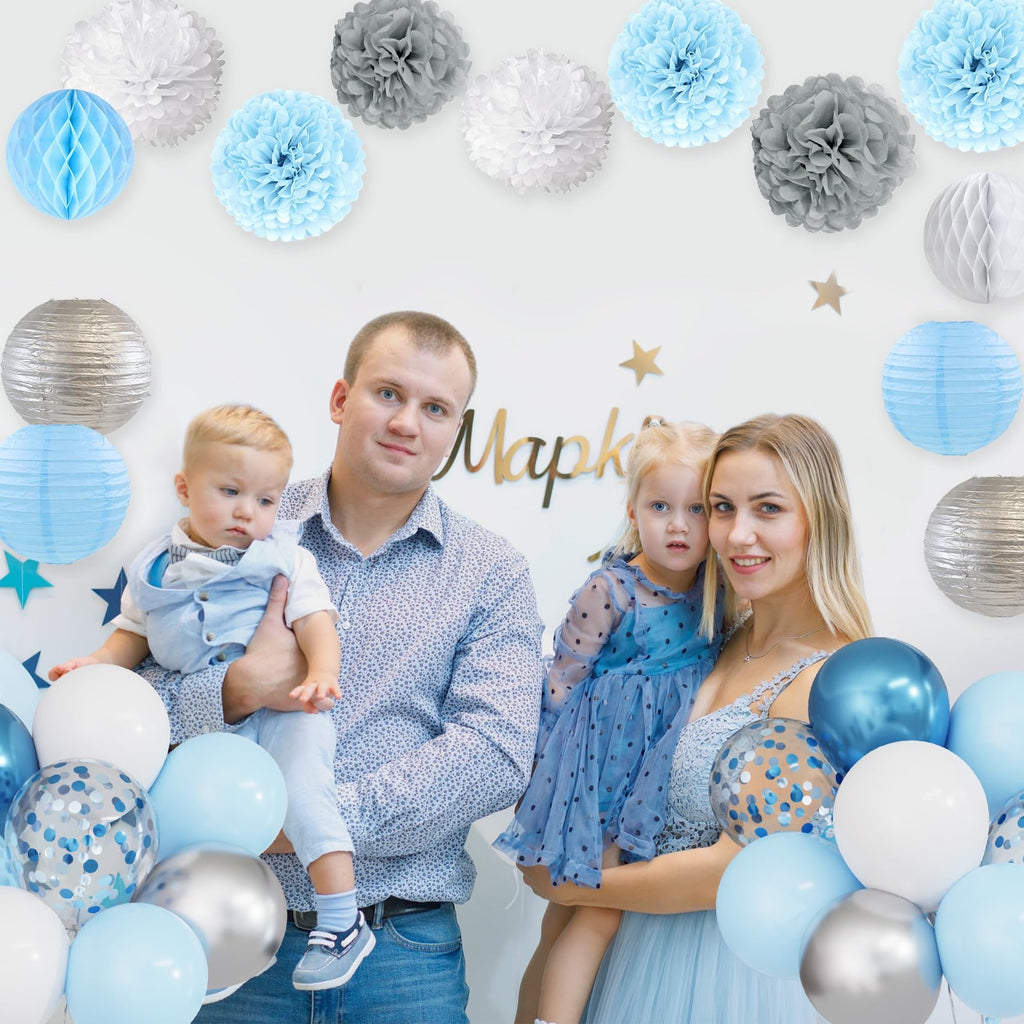Ouddy Party Blue Baby Shower Decorations – Its a Boy Banner, Balloons & More