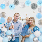 Ouddy Party Blue Baby Shower Decorations – Its a Boy Banner, Balloons & More