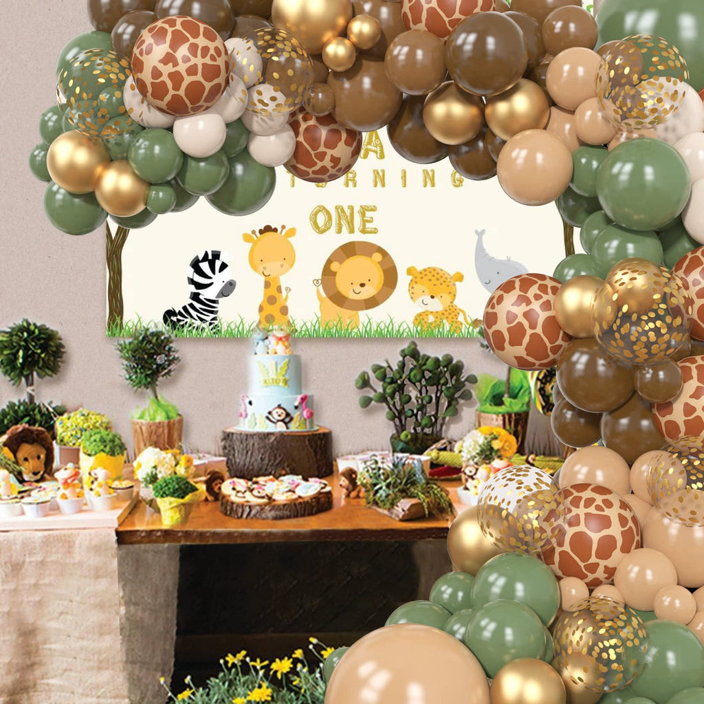 Ouddy Party 170Pcs Jungle Safari Balloons Garland Kit – Safari Party Decor