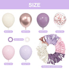 Ouddy Party 72pcs Dusty Purple Balloons Set — 12in Latex with Pink, White Sand, Lavender Confetti & Metallic Accents