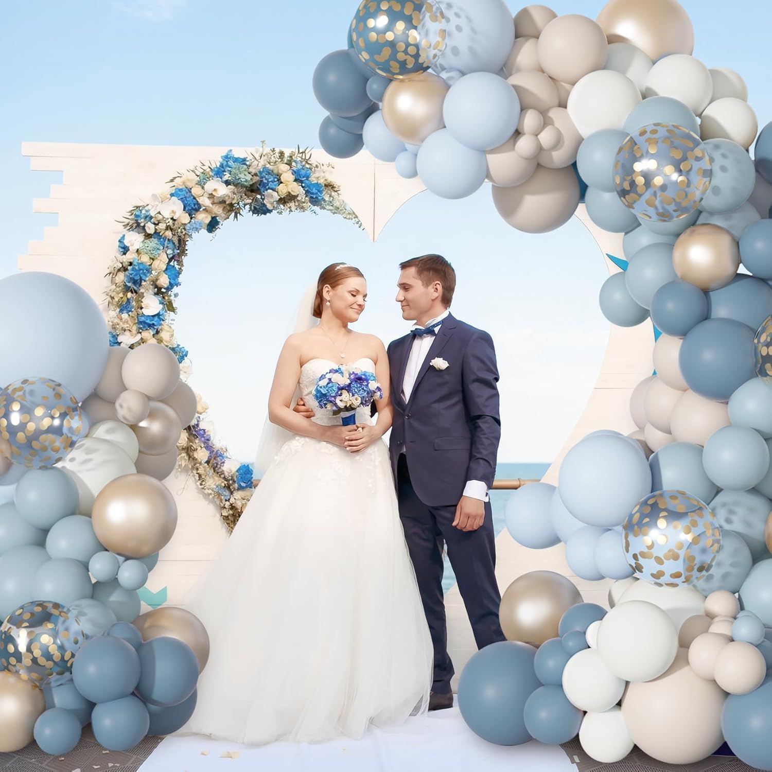 Ouddy Party Dusty Blue Balloon Arch Garland Kit – 18/12/10/5 in Balloons for Baby Showers & Weddings