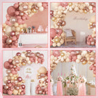 Ouddy Party 170Pcs Blush Balloons Garland Arch Kit – Dusty Rose Pink, Boho Rose Gold Decor