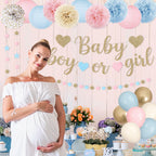 Ouddy Party Baby Gender Reveal Decorations – Pink & Blue Balloons, Banners, Garlands