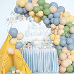 Ouddy Party 72pcs Green Dusty Blue Yellow Balloons Set – 12in Sage Green, Dusty Blue, Pastel Yellow, White Sand, Nude