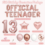 Ouddy Party 13th Birthday Decorations for Girls – Rose Gold Teenager Set