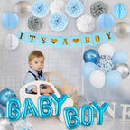 Ouddy Party Blue Baby Shower Decorations – Its a Boy Banner, Balloons & More
