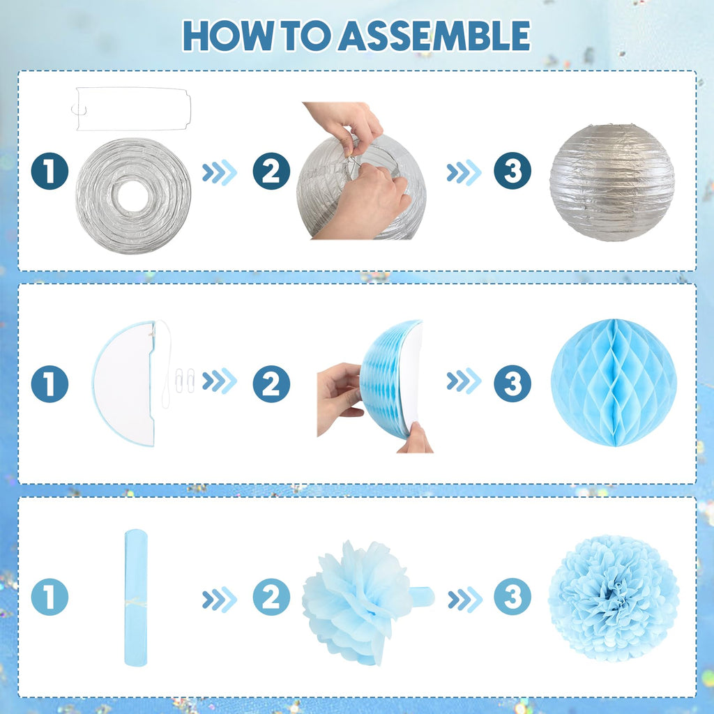 Ouddy Party Blue Baby Shower Decorations – Its a Boy Banner, Balloons & More