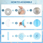 Ouddy Party Blue Baby Shower Decorations – Its a Boy Banner, Balloons & More