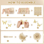 Ouddy Party White & Gold Birthday Decorations Kit — Confetti Balloons, Fringe Curtain, Banners