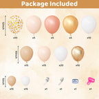 Ouddy Party Blush Balloons Arch Kit — 12in/10in/5in Latex Balloons in Peach & Rose Gold for Weddings & Parties