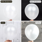 Ouddy Party 129Pcs Pearl White Balloons Kit | Varied Sizes & 18in Arch Garland