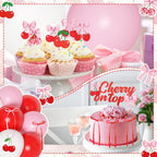 Ouddy Party Cherry Party Decorations – She's The Cherry On Top Banner, Balloons & Toppers