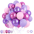 Ouddy Party 72pcs Pink & Purple Balloon Set – Confetti & Metallic Balloons for Party Decor