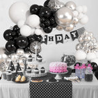 Ouddy Party 149Pcs Black & White Balloon Arch Kit - 18in/12in/10in Latex Balloons
