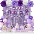 Ouddy Party Purple Birthday Decorations for Women & Girls – Confetti Balloons, Lavender Pink Theme
