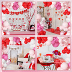 Ouddy Party Red & Pink Balloons Arch Garland Kit – 18/12/10/5in Valentine Balloons for Birthday, Wedding & Party Decor