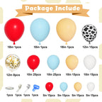 Ouddy Party 170Pcs Cowboy Western Balloons Arch Garland Kit | Red & Blue Cow Print Party Decor