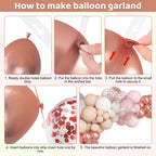 Ouddy Party 149Pcs Rose Gold Balloon Arch Garland Kit – 18in/12in/10in & 5in Balloons for Weddings & Parties