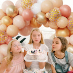 Ouddy Party Blush Balloons Arch Kit — 12in/10in/5in Latex Balloons in Peach & Rose Gold for Weddings & Parties