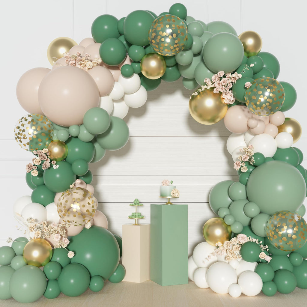 Ouddy Party Sage Green Balloon Arch Kit – 18in/12in/10in Latex Balloons