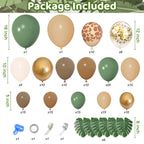 Ouddy Party 170Pcs Jungle Safari Balloons Garland Kit – Safari Party Decor